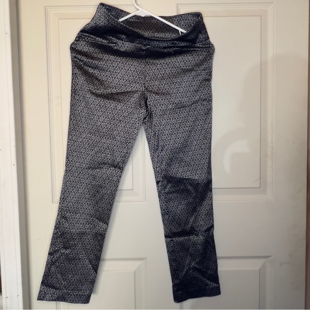 Women's Metallic Black Pattern Pants like new. Worn twice.